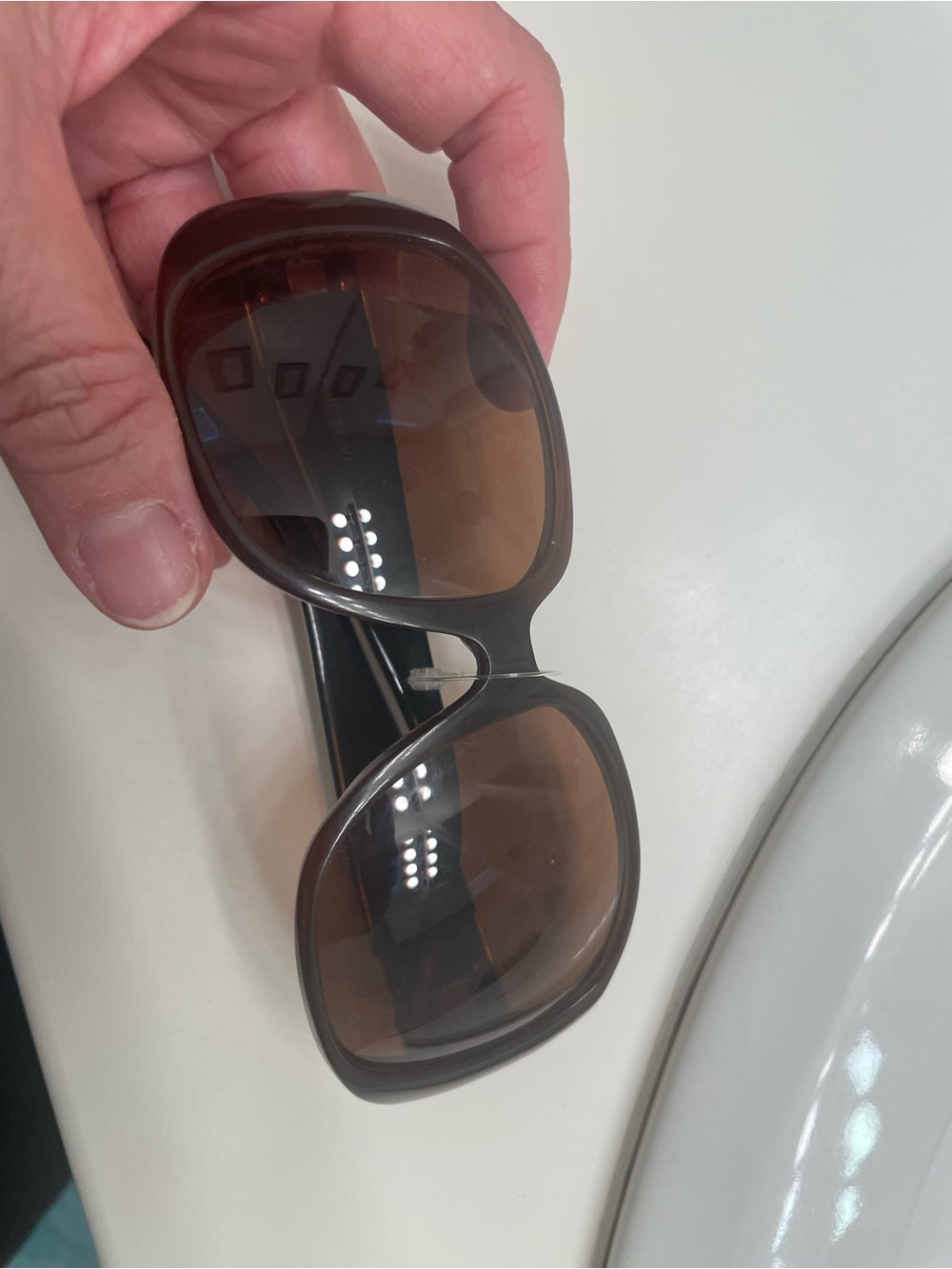 kate spade Brown Oversized Oval Sunglasses with Gold Accents - Picture 9 of 9